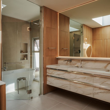 Fryman I Modern Elegant Primary Bathroom - Studio City / Los Angeles