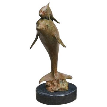 Dolphin With Baby Bronze