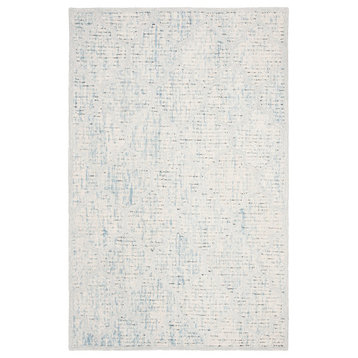 Safavieh Abstract Collection, ABT474 Rug, Ivory/Turquoise, 6'x9'