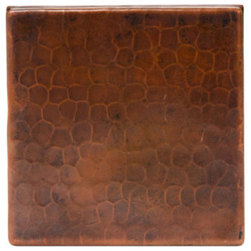 2" Square Hammered Copper Tile, 4"