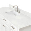Ariel Kensington 60" Single Rectangle Sink Bathroom Vanity, Carrara Quartz, White