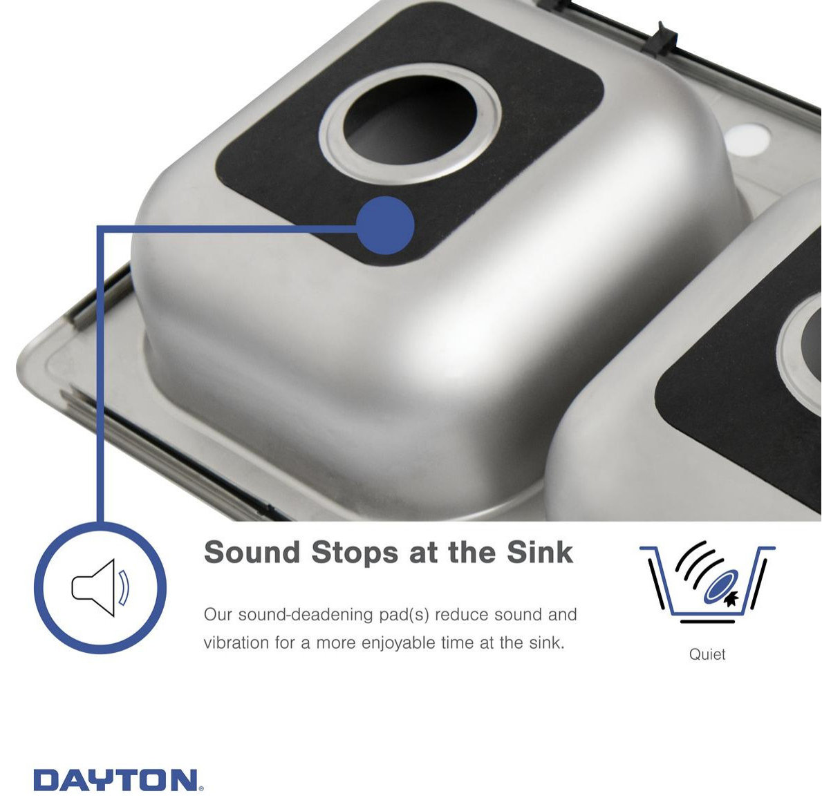 GE12521L Dayton Stainless Steel 25" x 211/4" x 53/8", Dropin Sink