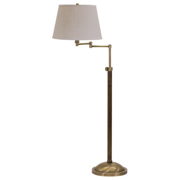 House of Troy R401 Richmond 1 Light Swing Arm Floor Lamp - Antique Brass