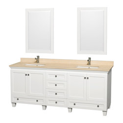 Wyndham Collection Acclaim 80" Vanity, Ivory Marble Top - Bathroom Vanities And Sink Consoles
