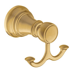 Weymouth Double Robe Hook - Brushed Gold - Robe & Towel Hooks