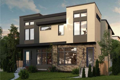 Inspiration for a contemporary exterior home remodel in Calgary