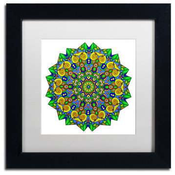 Ahrens 'Colorful Calming Mandala' Art, Black Frame, White Matte, 11"x11"
