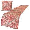 Designer Pink Linen Twin 53"x18" Bed Runner, Coral, Pearl Coraline Pearls