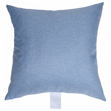Dann Foley Printed Thick Linen Cushion Chambray Blue and White Upholstery