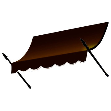 Awntech 10' New Orleans Acrylic Fabric Fixed Awning, Brown