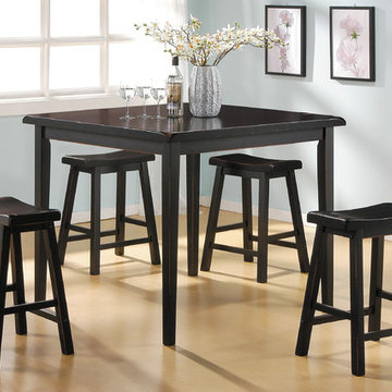 Gaucho 5-Piece Pack Counter Height Set, Black