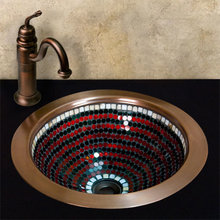 coper and glass sink