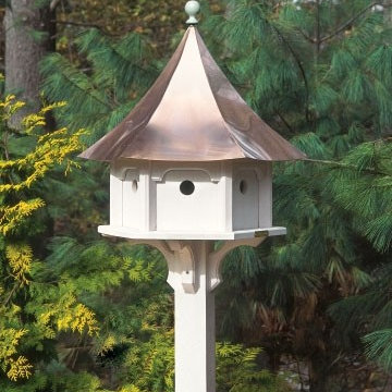 Carousel Bird House with Polished Copper Roof by Lazy Hill Farm Designs