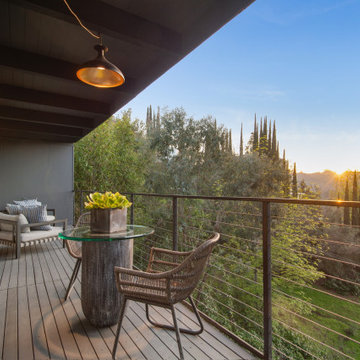 After - Sunset Off the Deck Under a Brass Pendant