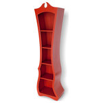 dust furniture* - Bookcase No. 10, Vermilion Paint - Bring art off the walls and into your home with Bookcase No.10.  Imagine the graceful curves and unconventional elegance of this bookcase bringing character and warmth into your home.  The mix of traditional furniture design elements with the curved, abstract style of Vincent Leman make this a bookcase that feels familiar yet stands out as a conversation piece.