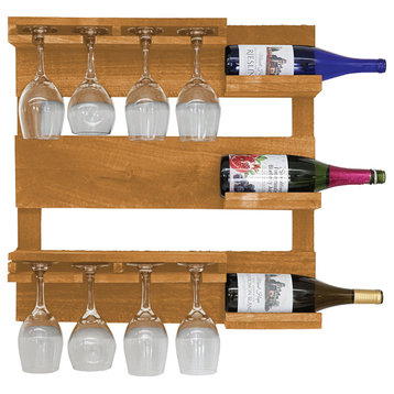 Farmhouse 3-Bottle Wine Shelf, Golden Oak
