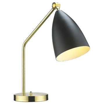 Myhre Table Lamp, Black/ Brass