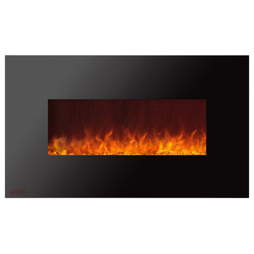Electric Wall Mounted Fireplace Royal 50 inch with Crystals | Ignis