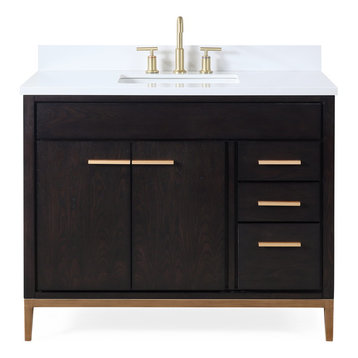 42" Beatrice Modern Brown Bathroom Vanity, Brown