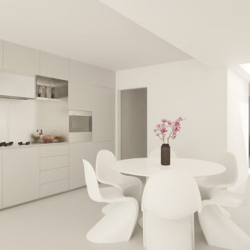 Arbery Road - Kitchen Diner - Minimal White - Curved Ceiling