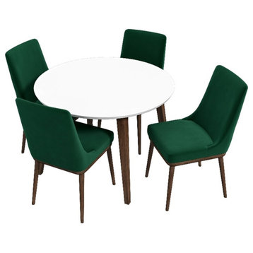 Jameson Modern Solid Wood Walnut Dining Room & Kitchen Table and Chair Set of 4