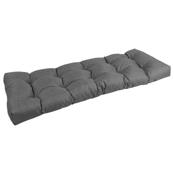 51"X19" Tufted Solid Outdoor Spun Polyester Loveseat Cushion, Cool Gray