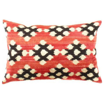 Canvello Handmade Turkish Silk Ikat pillow 16"x24"