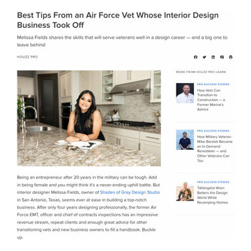 Article: Best Tips From an Air Force Vet Whose Interior Design Business Took Off