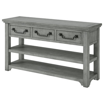 Dove Gray Beach House 3-drawer Sofa Console Table