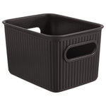 Superio - Superio Ribbed Storage Bin, Plastic Storage Basket, Brown, 1.5 L - Organizing your space with these colorful storage bins, from baby clothes to living room extra organization, keep your surroundings neat and tidy. The storage basket comprises thick plastic with a built-in handle with a ribbed design and solid construction, ideal for organizing closet and pantry items.
