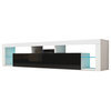 Milano 200 Wall Mounted Floating 79" TV Stand, White/Black