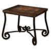 Artisan Home Santa Clara Square End Table with Copper Top and Iron Base