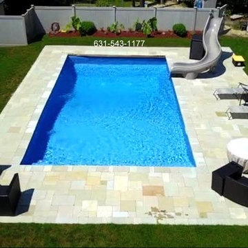Concrete Wall Vinyl Swimming Pool: Installed by Gappsi, Islip NY