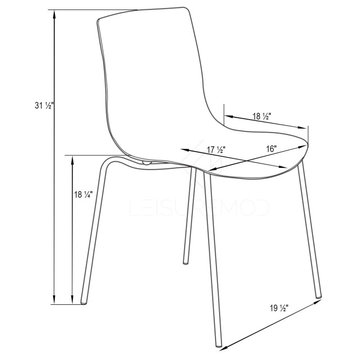 LeisureMod Modern Astor Plastic Dining Chair Clear