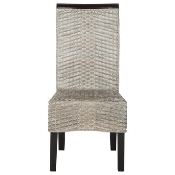 Duncan 18" Wicker Dining Chair set of 2 Antique Grey