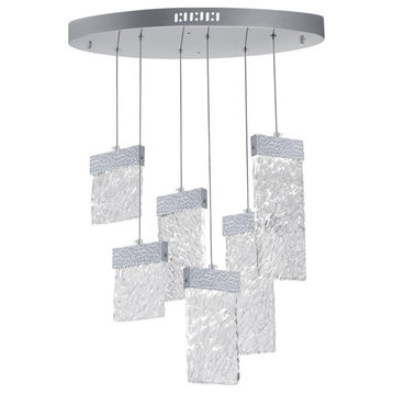 CWI Lighting Carolina Contemporary Metal LED Chandelier in Pewter