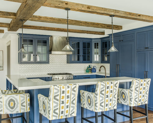 Kitchen with Blue Cabinets Design Ideas & Remodel Pictures | Houzz