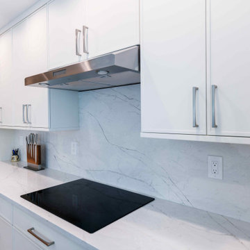 Title: Bright Transitional Kitchen with Soft Blue Accents