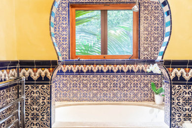 Example of a tuscan home design design in Santa Barbara