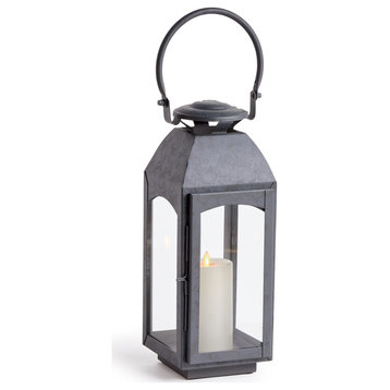 Antoinne Outdoor Lantern, Small, Gray, 6.5x6.5x15.75