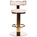 Statements by J - Oscar Swivel Gold Counter Chair, 26" - Materials: Stainless Steel, linen