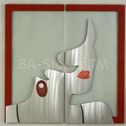 Lady In Red 2 Piece Wall Graphic Home Decor - Home Decor