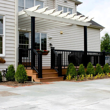 Timber Tech Deck wiht Intex Pergola and Bluestone Patio