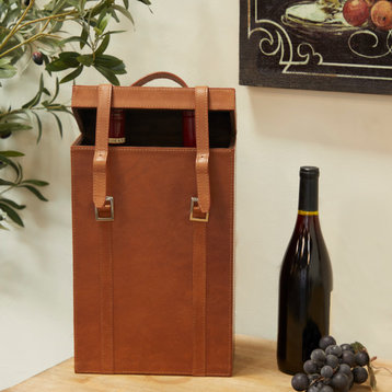 Modern Brown Leather Wine Holder 560859