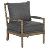 Avenue Six Fletcher Spindle Accent-Sedia, ingegnerizzato Poliuretano Materiale: Legno gommapiuma, Pennello con Superficie Color Antracite e Tessuto Grigio
