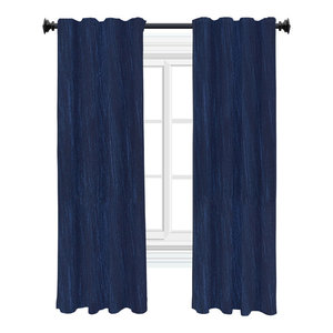 Soft Top Drapes Royal Blue Single Panel Contemporary Curtains