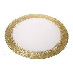 Classic Touch Clear Chargers with Gold Rim, Set of 4