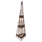 MGP - Willow Foldable 3 Sided Obelisk, 60" - This unique, foldable, 3-sided obelisk is wonderful for adding height to your garden and can be used as a plant support for climbing plants such as sweet peas, french beans, ivies, etc. Alternatively, they can be used indoors as well as a beautiful, rustic centerpiece. Foldable for easy storage. 14"W x 60"H