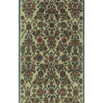 Noori Rug - Fine Vintage Distressed Beckham Ivory Runner - Pairing a traditional design with a pronounced abrash, this hand-knotted rug has the appeal of a prized antique. Because of each rug's handmade nature, no two are exactly alike, and quantities are limited.