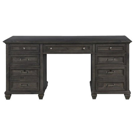 Magnussen Sutton Place Executive Desk in Weathered Charcoal